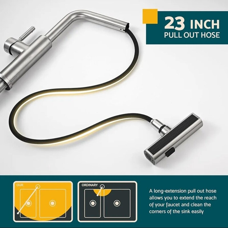 شیر روشویی 360 درجه چهار حالته اقتصادی با طراحی آرگونومیک برند HuaDiao _ تضمین کیفیت