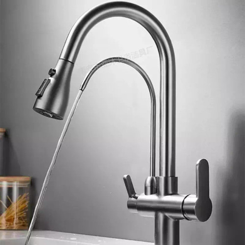 Dual-purpose dishwasher faucet with purified water, 3-position shower model, Ping brand - original