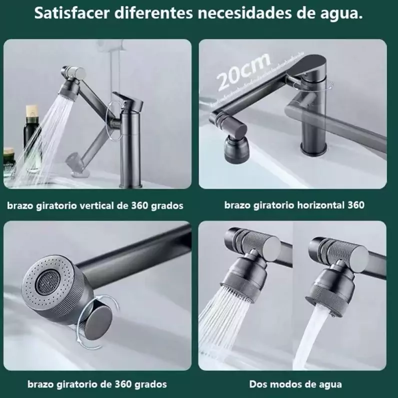 طراحی لوکس شیر روشویی ۳۶۰ درجهای