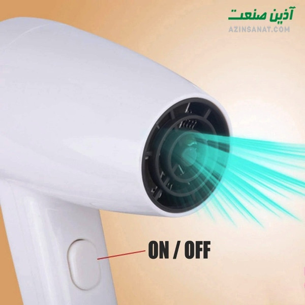 نمای نزدیک از سشوار دیواری هوا دیائو با طراحی مدرن