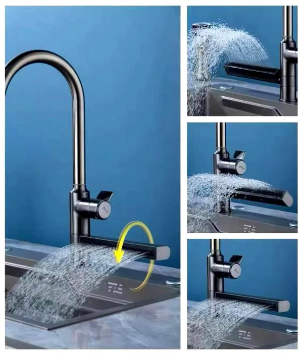 شیر ظرفشویی آبشاری با طراحی مدرن و صرفهجویی در آب