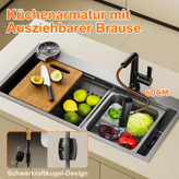 شیر ظرفشویی نصب شده روی سینگ