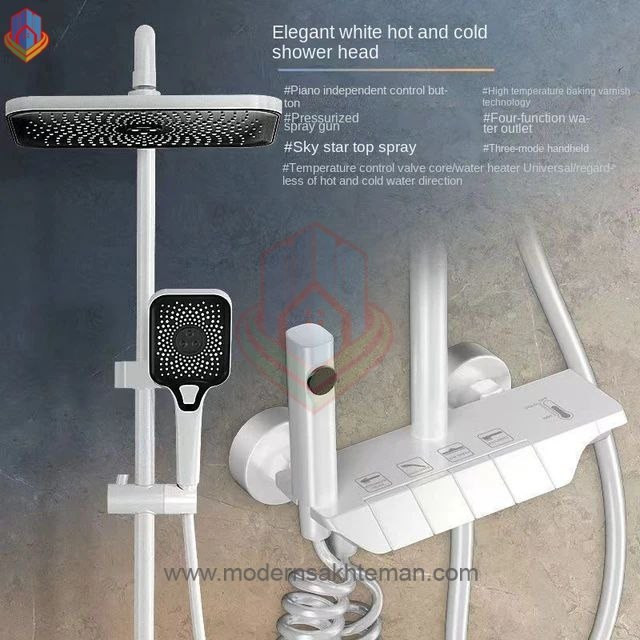 دوش حمام پیانویی سیتی مارکت با استیل SUS304 ضد زنگ